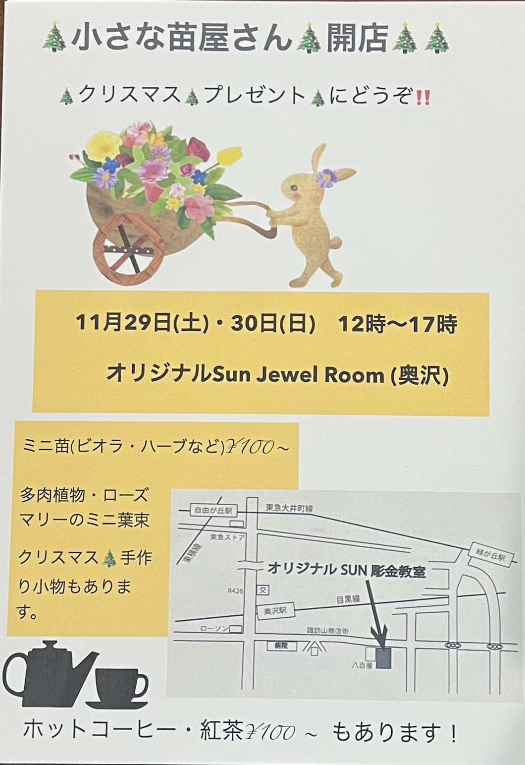 🎄小さな苗屋さん 開店！～クリスマスプレゼントにどうぞ～🎄